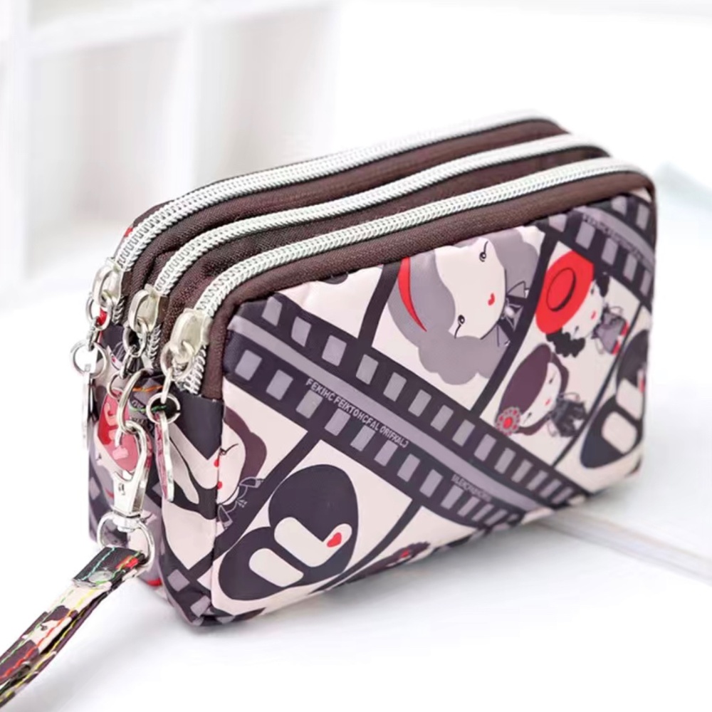 Fashion Zipper Wallet with 3 Pockets